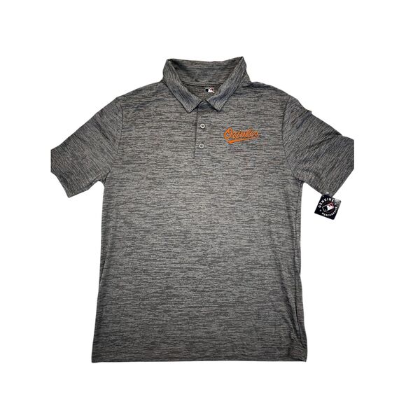 NWT Orioles Heather Gray MLB Men's Baseball Athletic Polo Size Medium - Picture 1 of 13